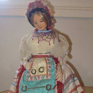 Vintage Stockinette Ethnic Cloth Doll Polish? Hungarian? Russian 17" Hand Made